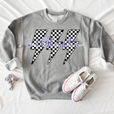Wildcats Retro Bolt Black & White Checker Teams Digital Download