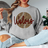 Wolves Leopard Baseball Maroon & Black Digital Download