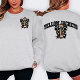 Yellow Jackets Black Football Arched Team Bow Digital Download